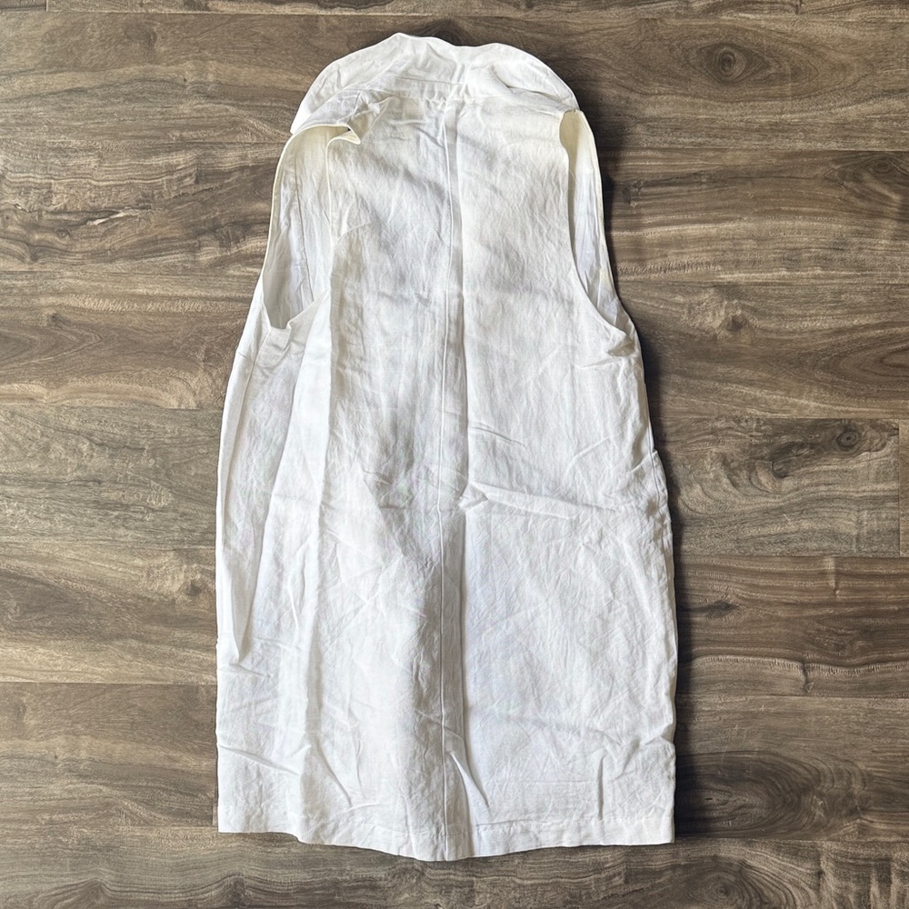 Show Me Your Mumu White Sleeveless Blazer Dress XS Linen Blend Button Front - Picture 3 of 6